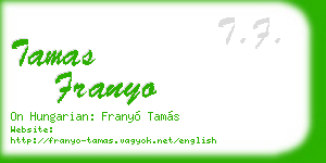 tamas franyo business card